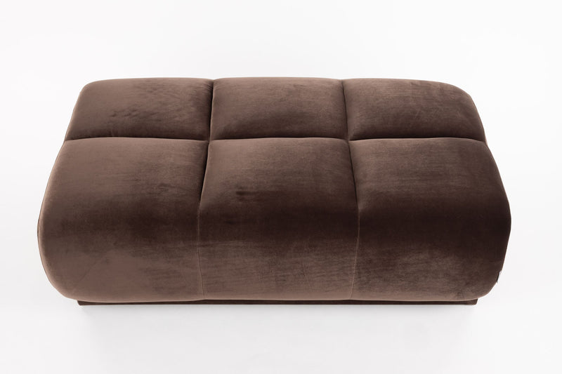 Hocker Hazel Braun mit rundem Design und Polyesterbezug von Zuiver