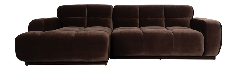 Sofa Hazel Chaise Longue Braun mit Eukalyptusholz-Gestell