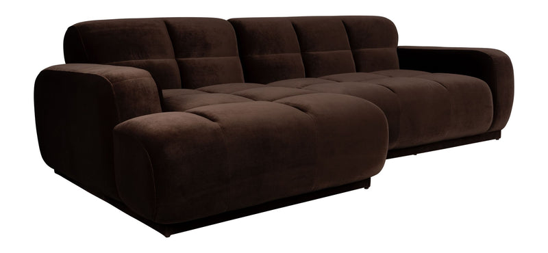 Sofa Hazel Chaise Longue Braun mit Eukalyptusholz-Gestell