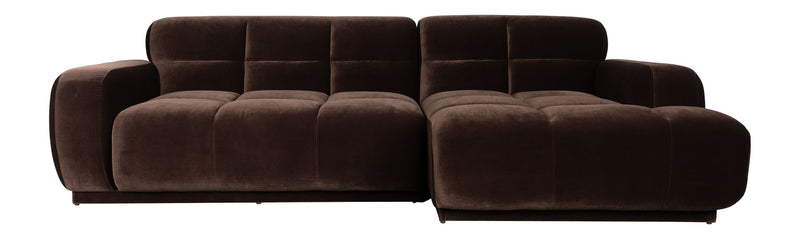 Sofa Hazel mit Chaiselongue rechts, Braun aus Eukalyptusholz