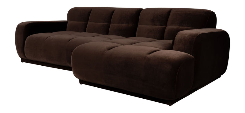 Sofa Hazel mit Chaiselongue rechts, Braun aus Eukalyptusholz