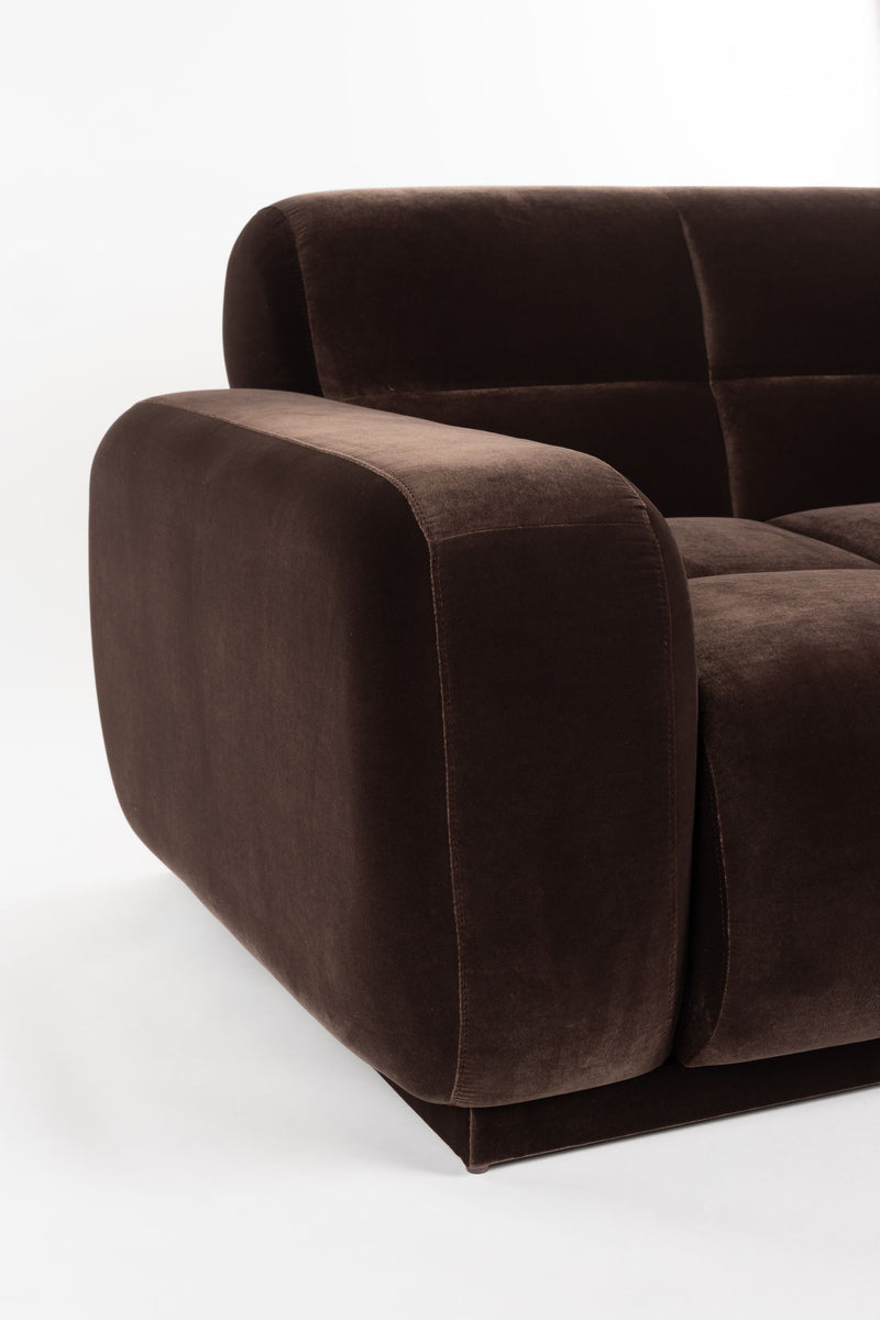 Sofa Hazel mit Chaiselongue rechts, Braun aus Eukalyptusholz