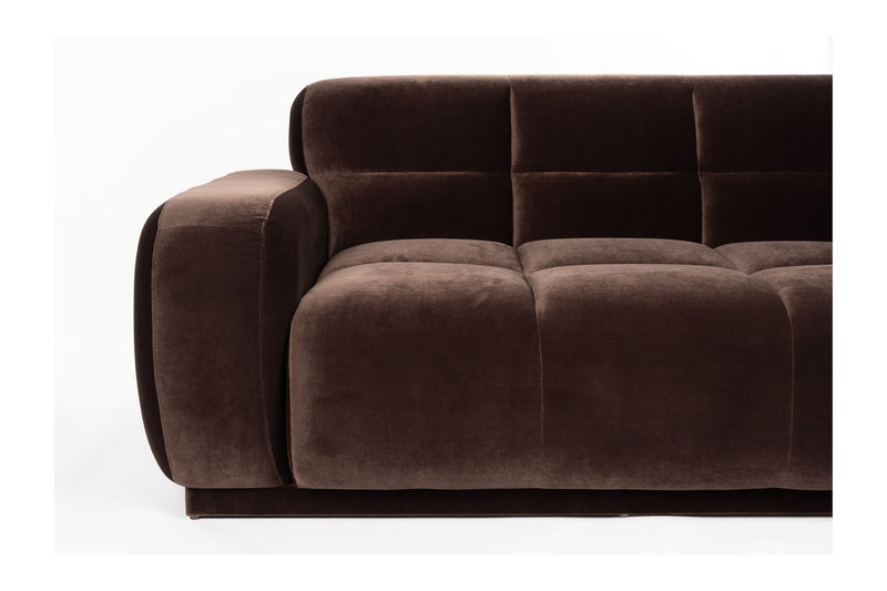 Sofa Hazel mit Chaiselongue rechts, Braun aus Eukalyptusholz