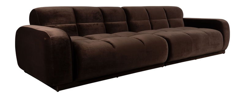 Sofa Hazel 4,5-Sitzer in Braun mit Gestell aus Eukalyptusholz