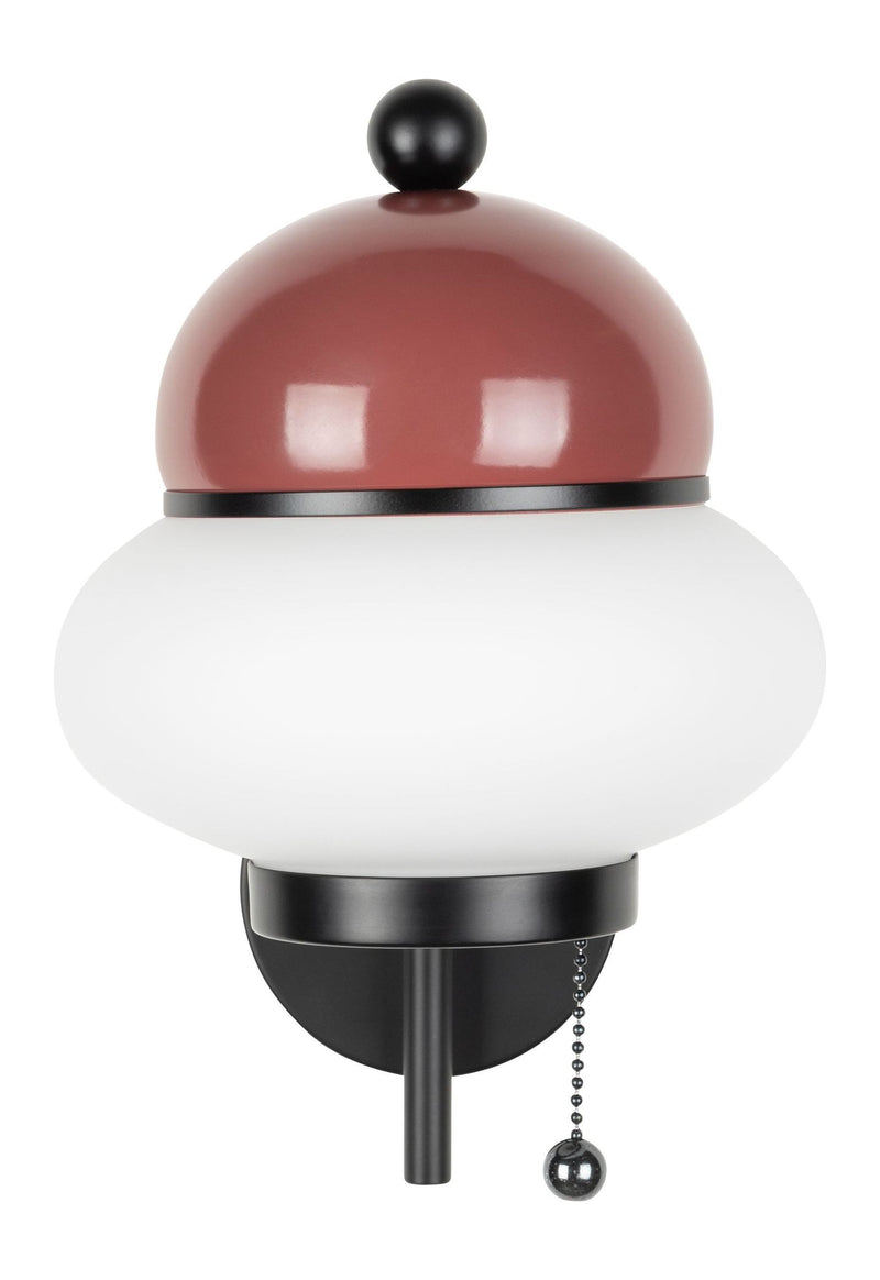 Wandlampe Bumble Rot mit Milchglas-Schirm und E27-Fassung von Zuiver