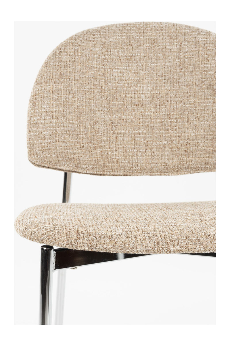 Esszimmerstuhl Sunrise 2er-Set, Beige mit Silber-Gestell von Zuiver