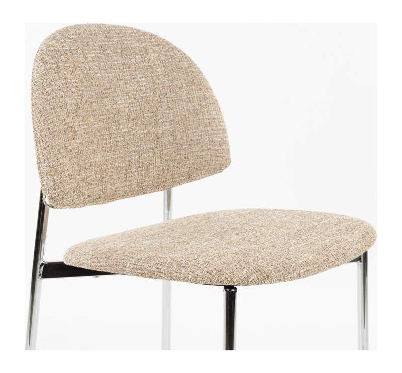 Esszimmerstuhl Sunrise 2er-Set, Beige mit Silber-Gestell von Zuiver