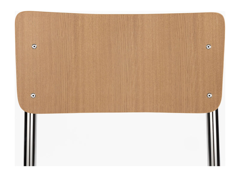 Esszimmerstuhl Back to School im 4er-Set, Oak/Chrome von Zuiver