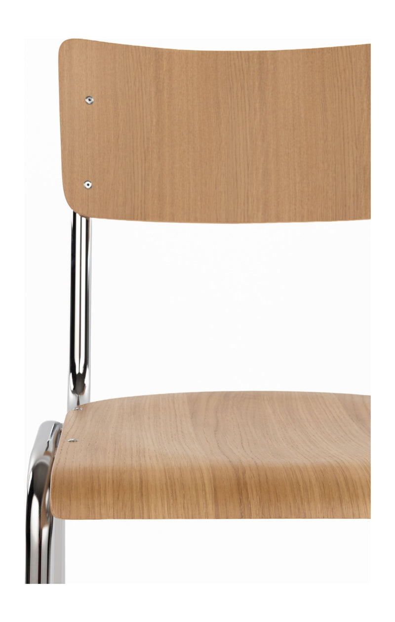 Esszimmerstuhl Back to School im 4er-Set, Oak/Chrome von Zuiver