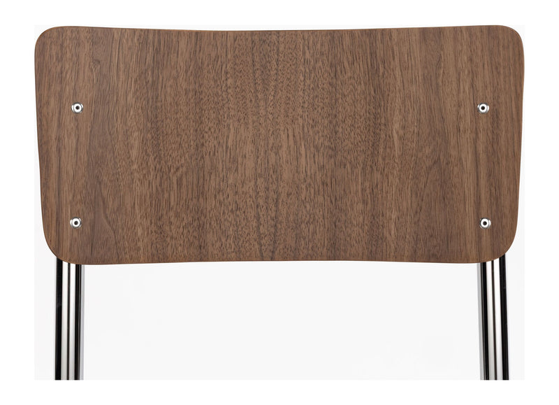 Esszimmerstuhl Back to School im 4er-Set, Walnut/Chrome von Zuiver