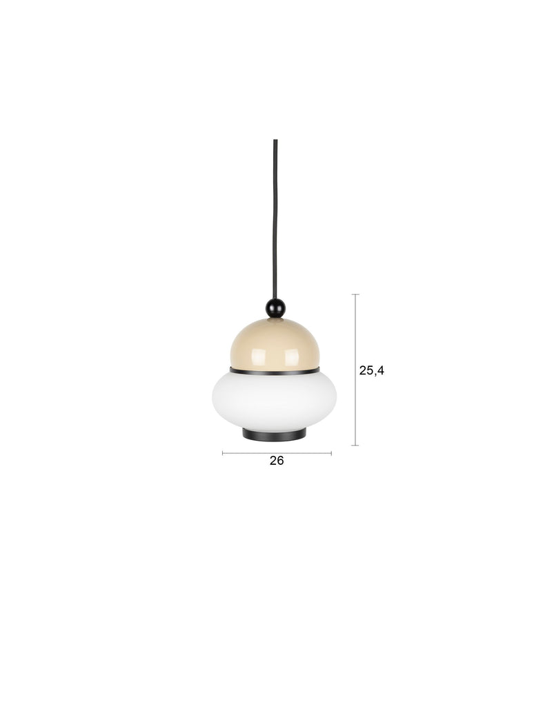 Pendelleuchte Bumble Beige von Zuiver mit Milchglas-Lampenschirm