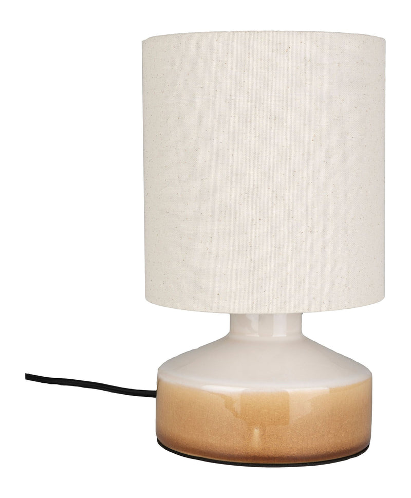 Tischlampe Nook Beige mit Keramikfuß und Leinenschirm von Zuiver