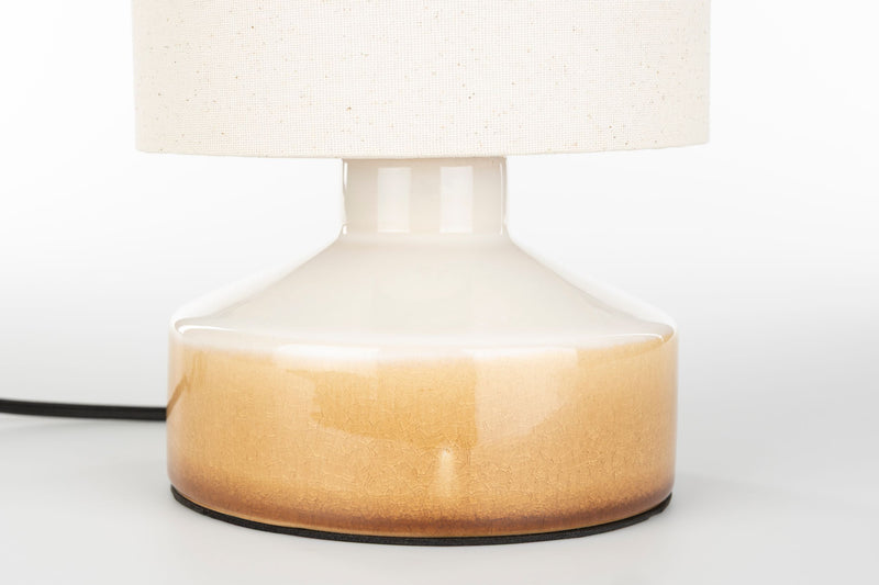 Tischlampe Nook Beige mit Keramikfuß und Leinenschirm von Zuiver