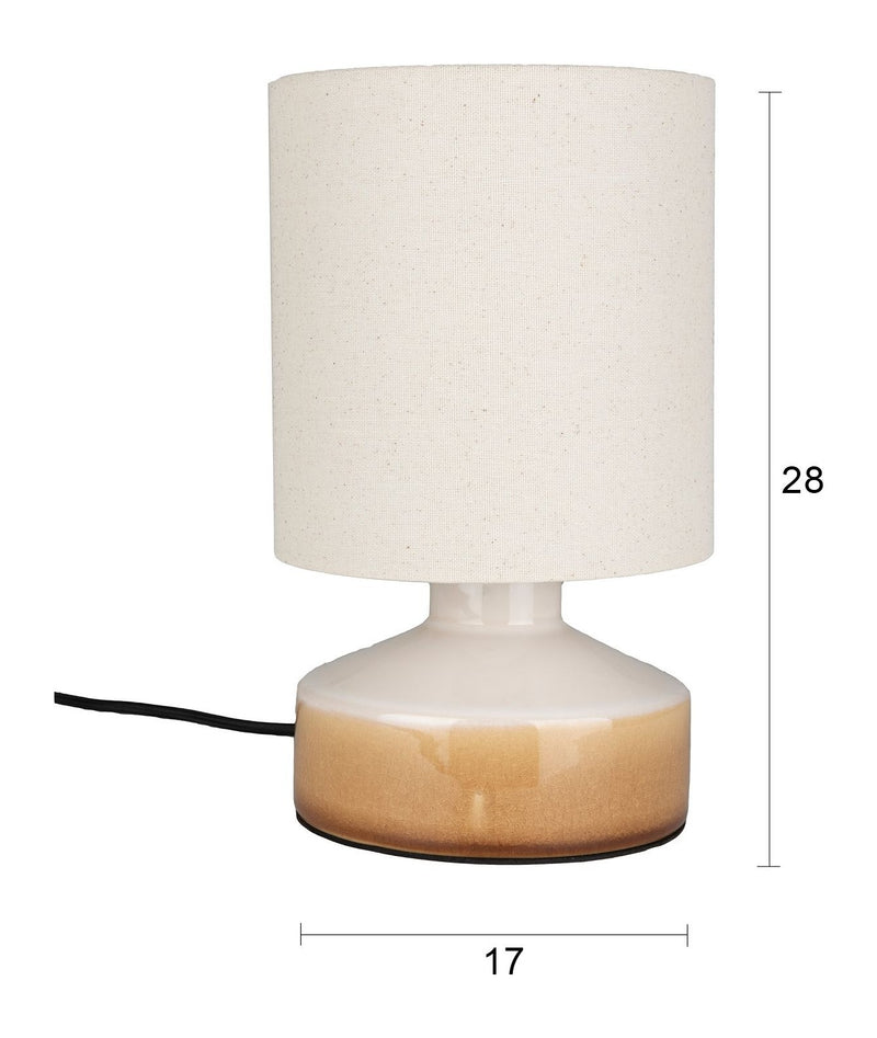 Tischlampe Nook Beige mit Keramikfuß und Leinenschirm von Zuiver