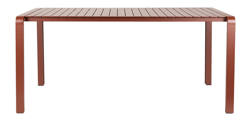 Gartenmöbel-Set Vondel: Esstisch mit 6 Stühlen aus Aluminium in Rot