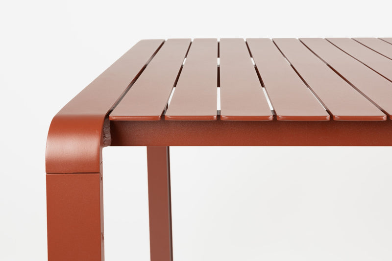 Esstisch Vondel 214 cm Gartenmöbel-Set mit 6 Armlehnstühlen in Rot