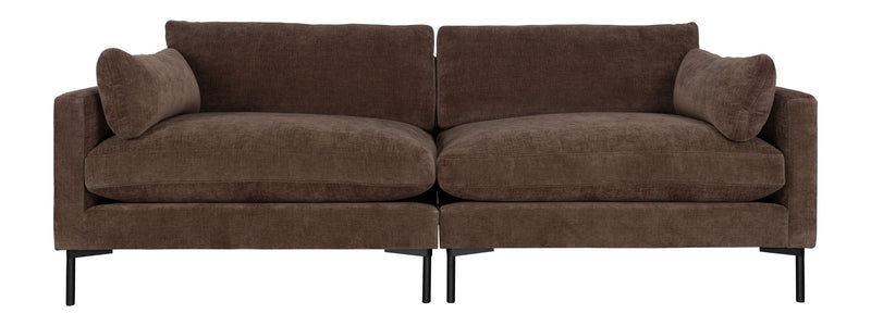 Sofa Summer 3-Sitzer von Zuiver in Dunkelbraun für das Wohnzimmer