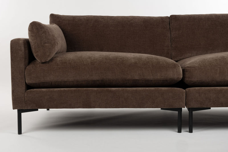 Sofa Summer 3-Sitzer von Zuiver in Dunkelbraun für das Wohnzimmer