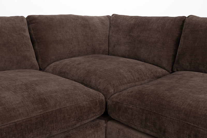 Sofa Summer 7-Sitzer Dark Brown, Zuiver Stoffsofa fürs Wohnzimmer