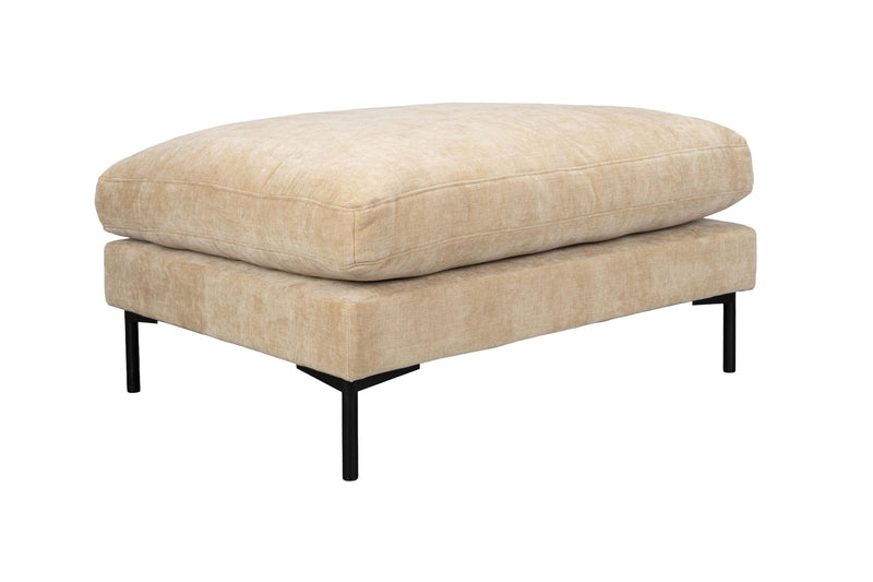 Hocker Summer Sand von Zuiver mit Stoffbezug und Stahlgestell in Natur