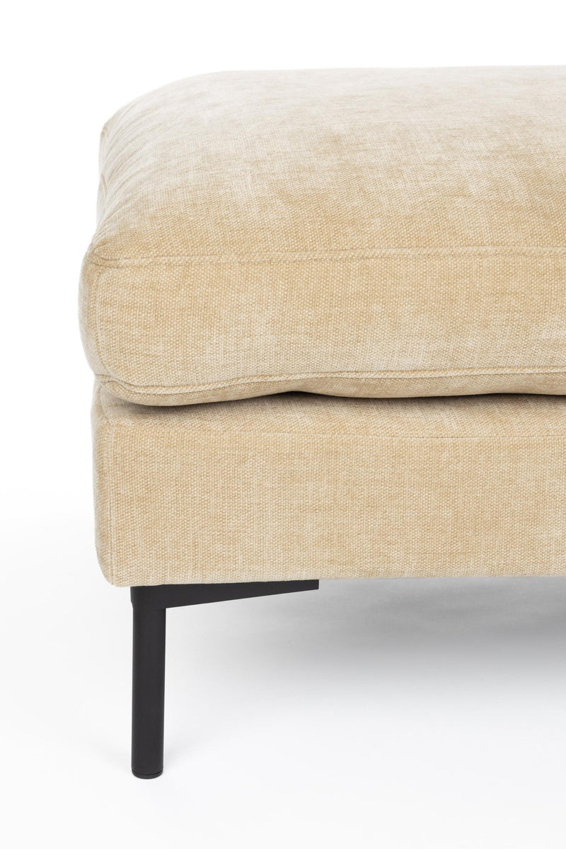 Hocker Summer Sand von Zuiver mit Stoffbezug und Stahlgestell in Natur