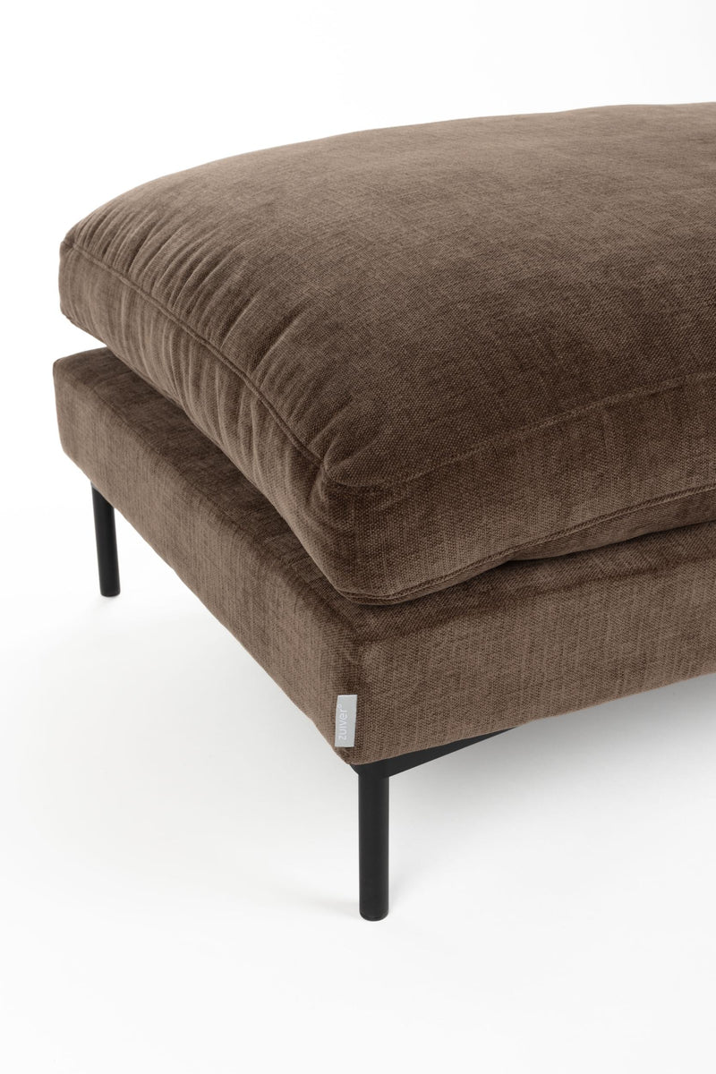 Hocker Summer Dark Brown mit Stahlgestell von Zuiver fürs Wohnzimmer