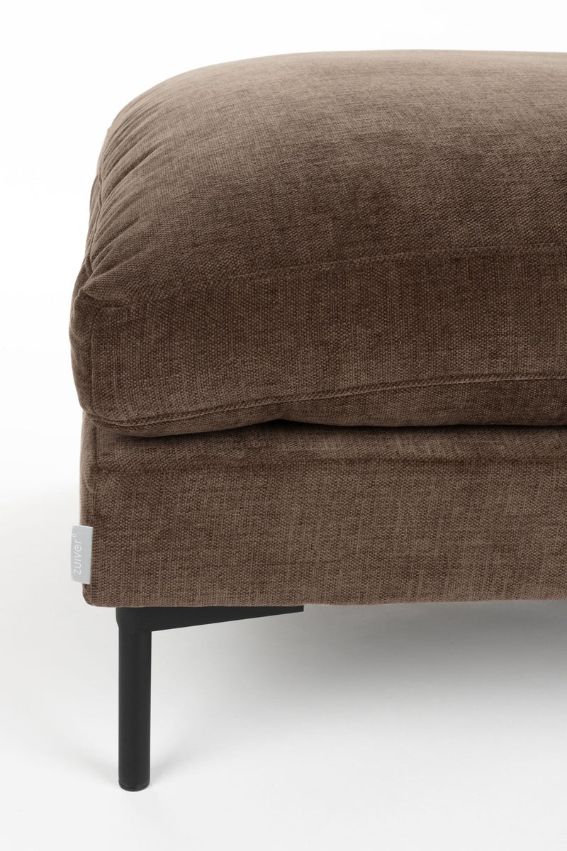 Hocker Summer Dark Brown mit Stahlgestell von Zuiver fürs Wohnzimmer