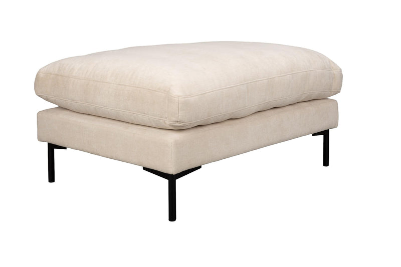 Hocker Summer Beige mit Stahlgestell, gepolstert von Zuiver
