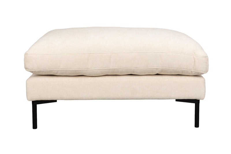 Hocker Summer Beige mit Stahlgestell, gepolstert von Zuiver