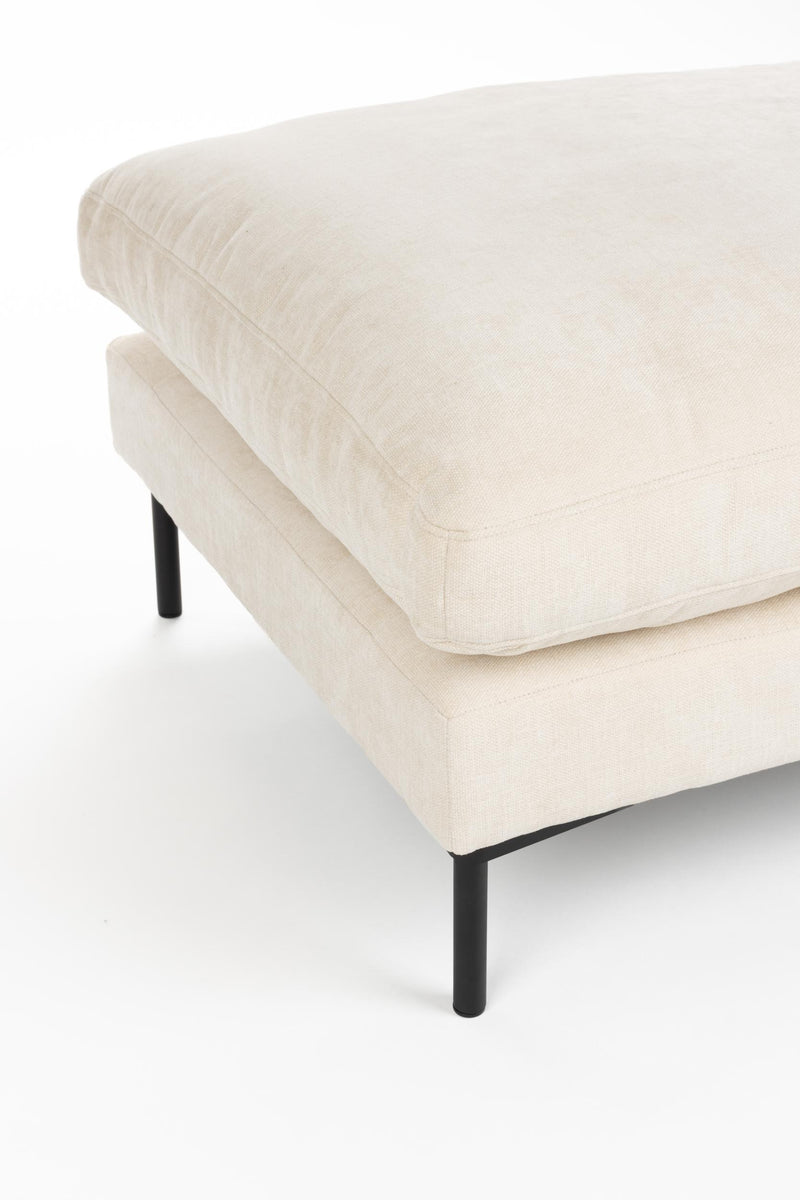 Hocker Summer Beige mit Stahlgestell, gepolstert von Zuiver