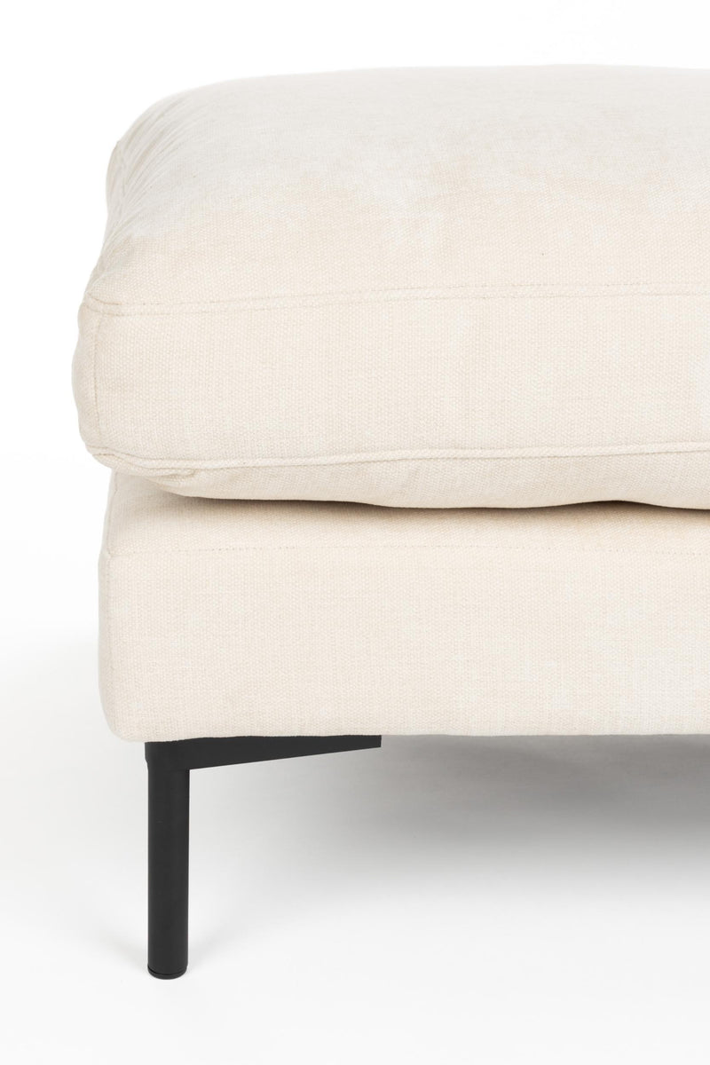 Hocker Summer Beige mit Stahlgestell, gepolstert von Zuiver