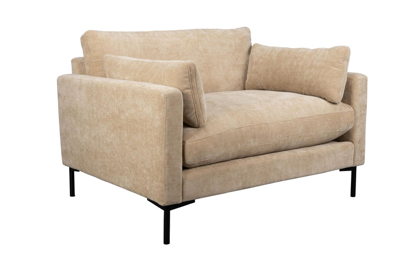 Loveseat-Sofa Summer Sand in Sandbeige mit Stahlgestell für Wohnzimmer