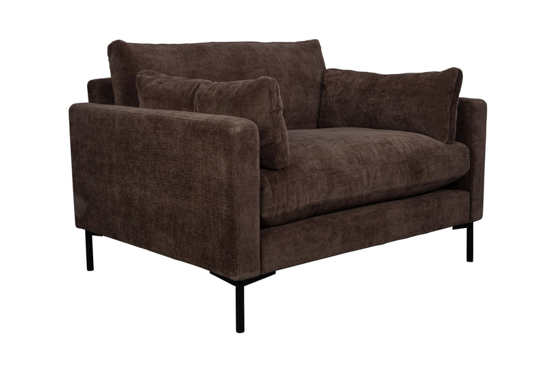 Loveseat-Sofa Summer von Zuiver in Dark Brown mit Stahlgestell