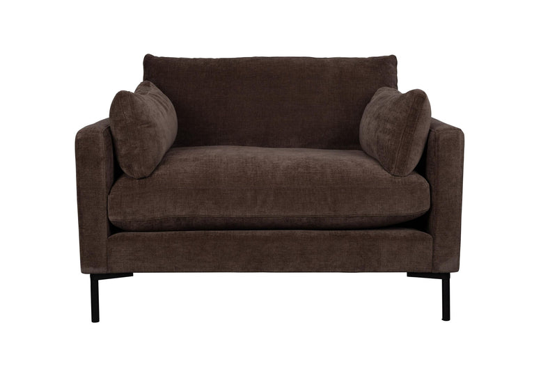 Loveseat-Sofa Summer von Zuiver in Dark Brown mit Stahlgestell