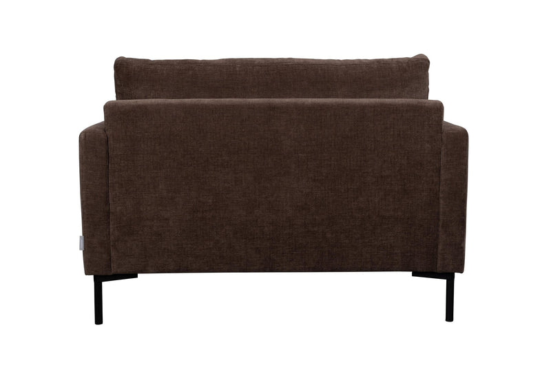 Loveseat-Sofa Summer von Zuiver in Dark Brown mit Stahlgestell
