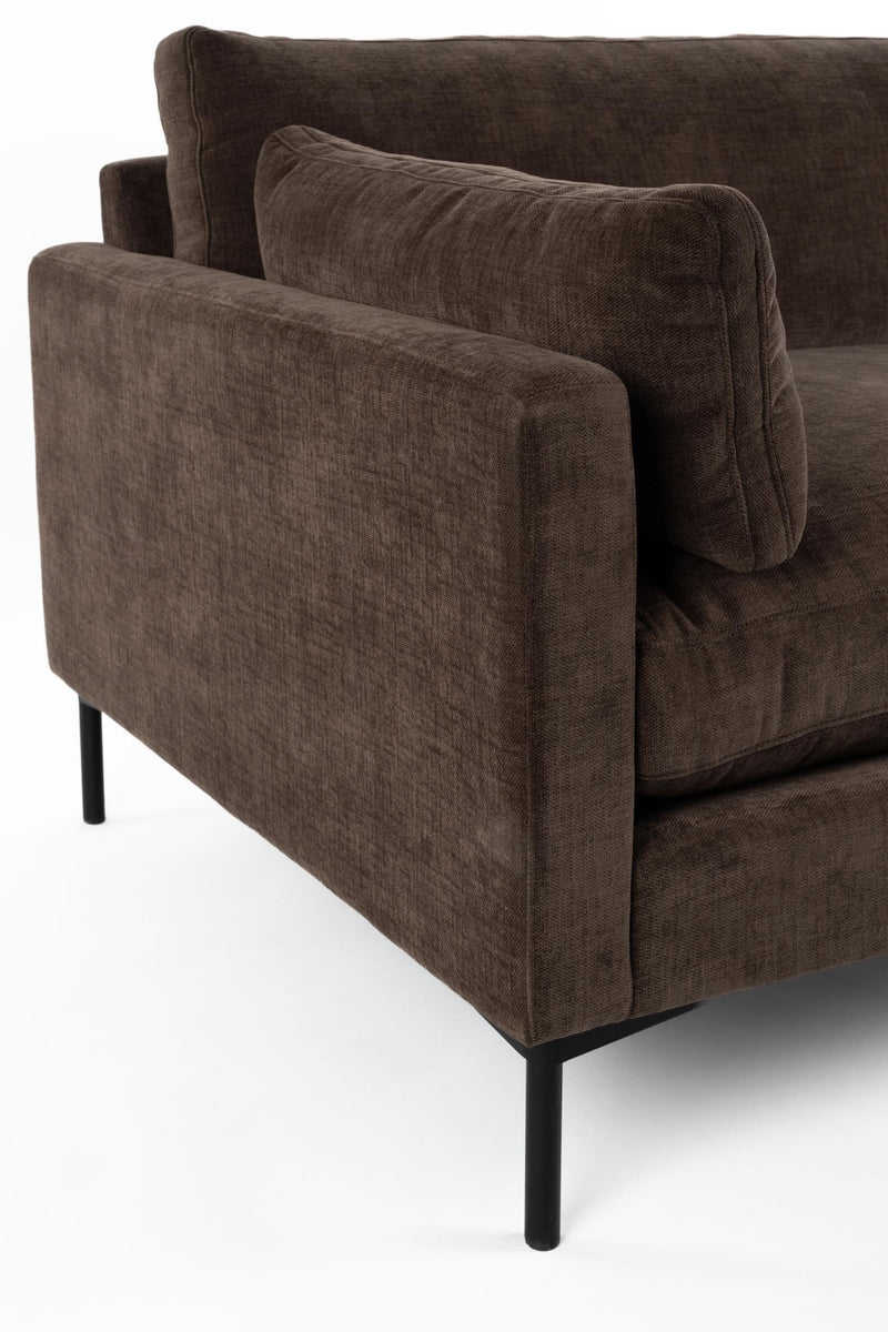 Loveseat-Sofa Summer von Zuiver in Dark Brown mit Stahlgestell