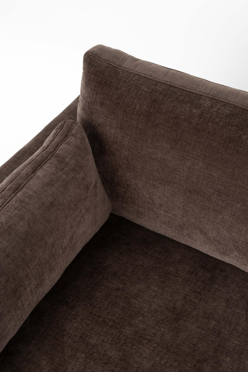 Loveseat-Sofa Summer von Zuiver in Dark Brown mit Stahlgestell