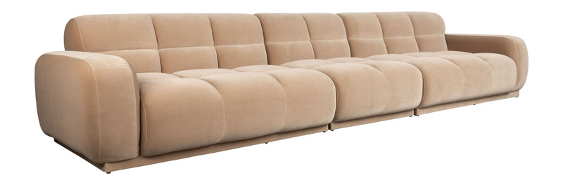 Sofa Hazel 6-Sitzer Beige mit Eukalyptusholzgestell für Wohnzimmer
