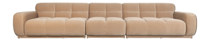 Sofa Hazel 6-Sitzer Beige mit Eukalyptusholzgestell für Wohnzimmer