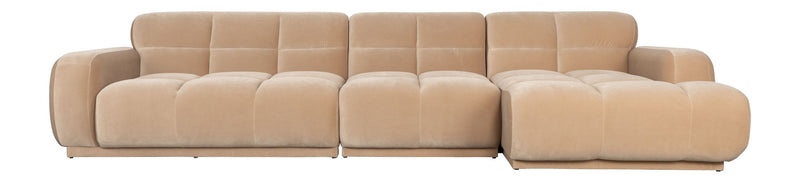 Sofa Hazel XL mit Chaiselongue rechts, Beige aus Eukalyptusholz