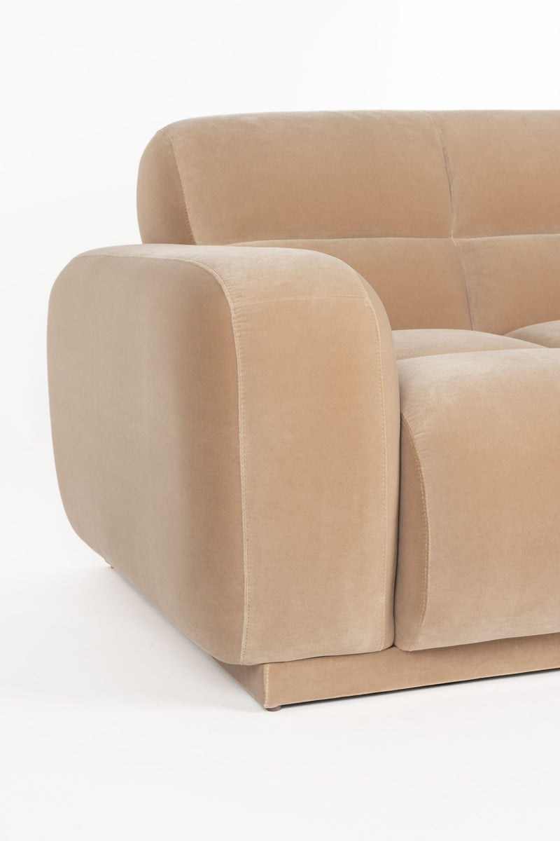 Sofa Hazel XL mit Chaiselongue rechts, Beige aus Eukalyptusholz