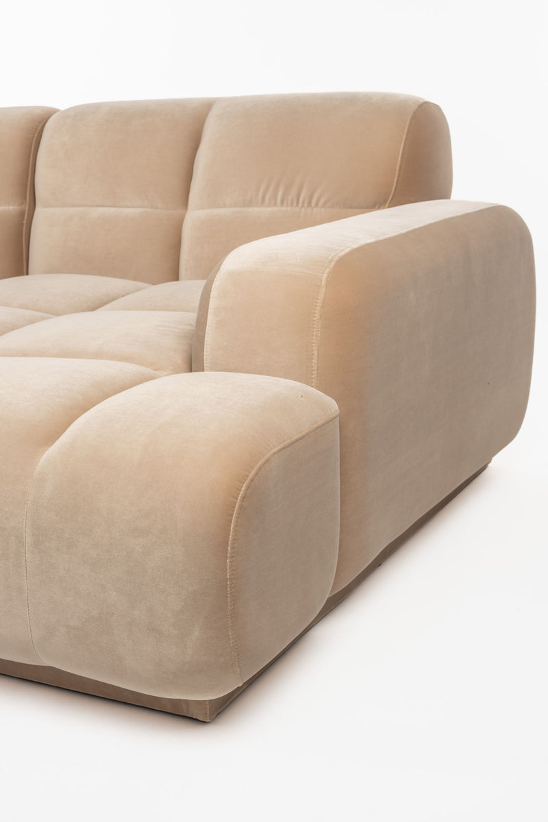 Sofa Hazel XL mit Chaiselongue rechts, Beige aus Eukalyptusholz