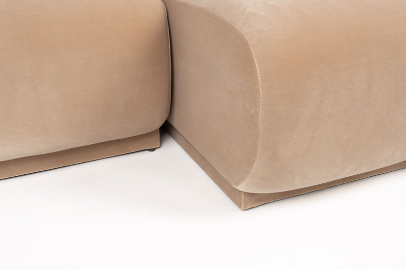 Sofa Hazel XL mit Chaiselongue rechts, Beige aus Eukalyptusholz