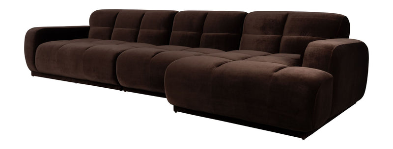 Sofa Hazel Chaise Longue Rechts, 6-Sitzer in Braun von Zuiver