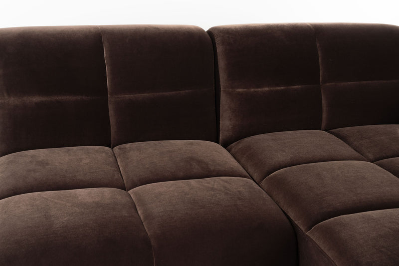 Sofa Hazel Chaise Longue Rechts, 6-Sitzer in Braun von Zuiver