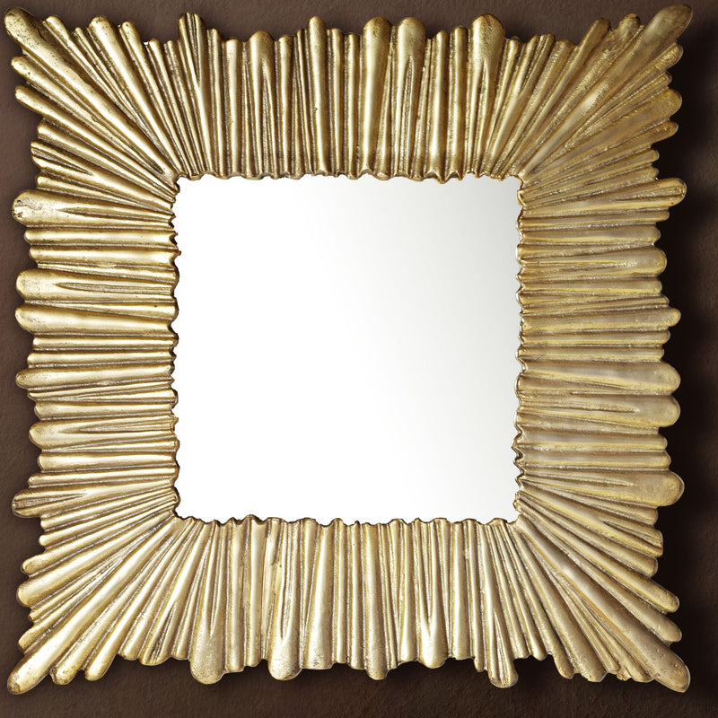 Wandspiegel Sonnenstrahlen-Design 75x75 cm Gold mit Aluminiumrahmen