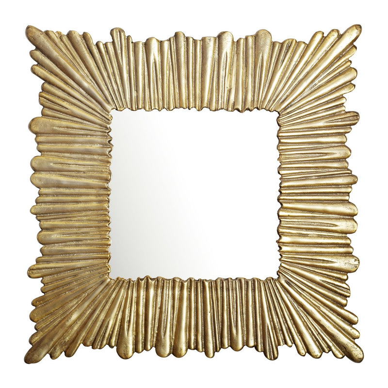 Wandspiegel Sonnenstrahlen-Design 75x75 cm Gold mit Aluminiumrahmen