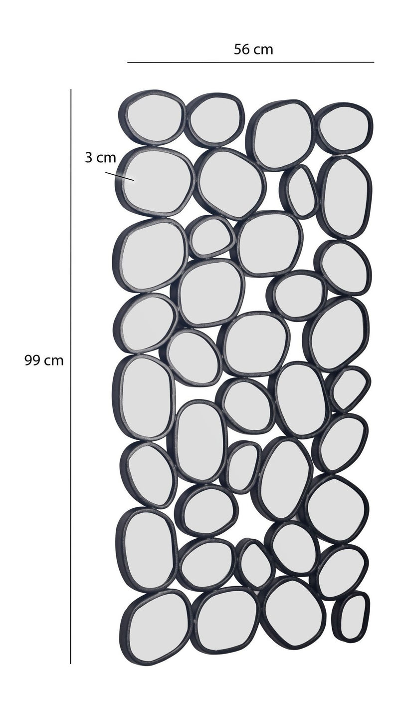 Wandspiegel Tropfen 56x99cm mit schwarzem Metallrahmen von Wohnling