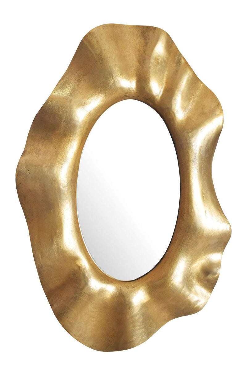 Wandspiegel Asymmetrisch Gold 60x90 cm, Aluminium-Flurspiegel Modern