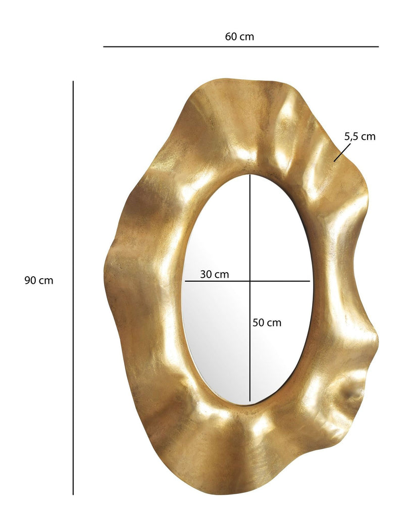 Wandspiegel Asymmetrisch Gold 60x90 cm, Aluminium-Flurspiegel Modern